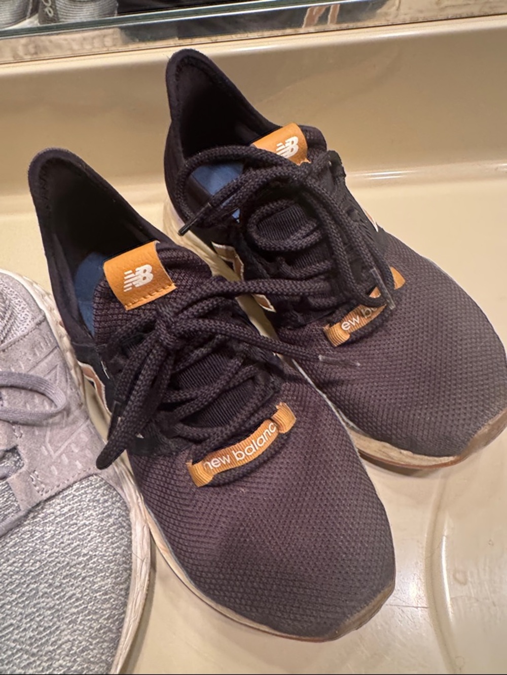 New Balance Sneakers Duo - Black and Light Gray with Tan Details 8D - Picture 3 of 9